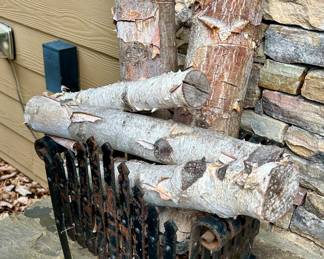 Rustic Iron Fireplace Log Holder
