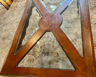 Square Wood & Glass Coffee Table