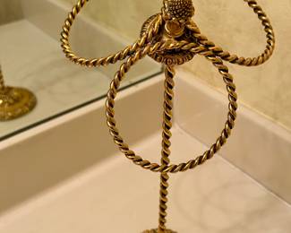 Gold Triple Towel Ring Stand
