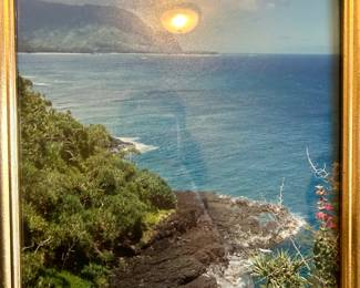 Coastal Cliff & Ocean Framed Photograph