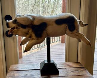 Folk Art Flying Pig Sculpture