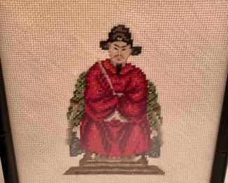 Framed Needlepoint (man in red robe)