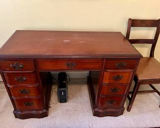 Traditional Double Pedestal Desk with Chair