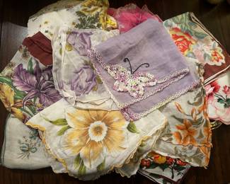 Pretty vintage floral handkerchiefs 