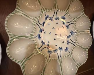 Polish pottery egg plate 