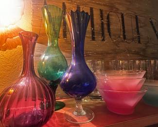 Art glass vases, Blendo bowls