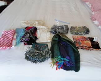 Beaded Bag and scarves