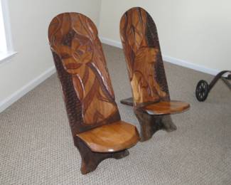 Lion and zebra chairs from Senegal