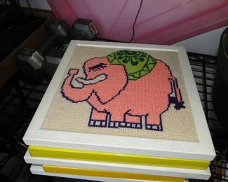 Vintage needlecraft wall hangings