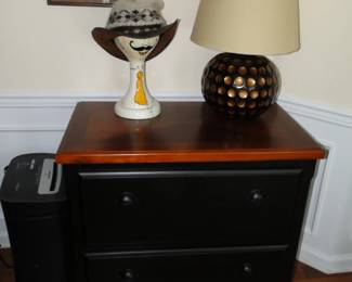 File Cabinet, lamp and display