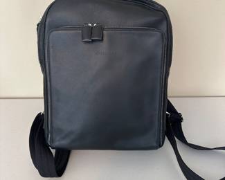 Unused Black Leather Longchamp Backpack