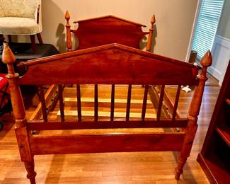 Cir. 1820 American Cherry Antique Full Size Bed (49.25"x54.25"x78.5")
