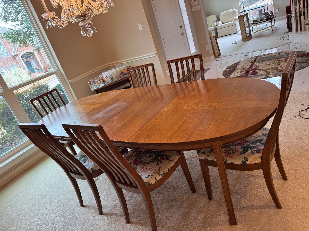 Antique wood table and chairs 