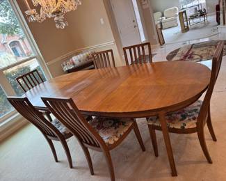 Antique wood table and chairs 