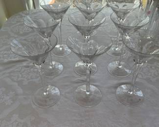 Fine Czech crystal flutes.