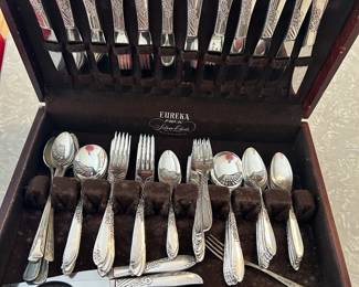 Silver plated flatware. 
