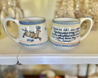 Louisville Stoneware Christmas mugs