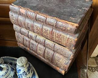 Antique Flask set hidden in books