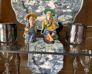 Enchanted Garden by Johnson Brothers china, Chinese figures, Korean mud men