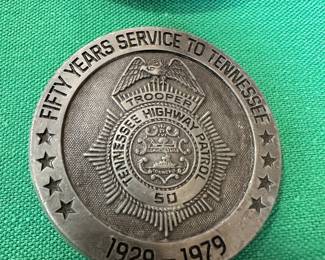 50 year award highway patrol belt buckle