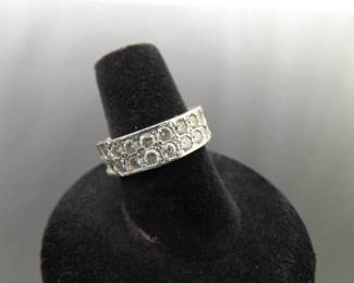 .925 Sterling Silver Zirconia Band Ring Size 6.5
