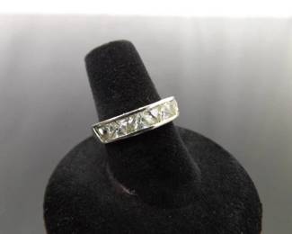 .925 Sterling Silver Zirconia Band Ring Size 7
