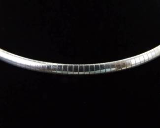 .925 Sterling Silver Flexible 17" Omega Necklace
