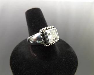 .925 Sterling Silver Silpada Zirconia Solitaire Ring Size 9
