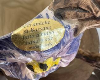 Sticker on Italian vase