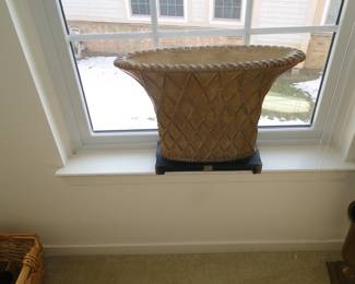 Large vase, perfect as is, or fill it with faux or real flowers