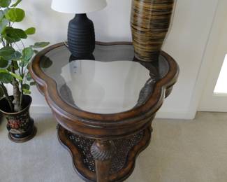 Very nice glass topped decorative table