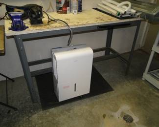 Work area and dehumidifier