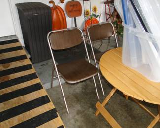 Folding chairs and folding tables too