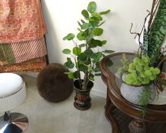 Faux plants, and some decorative items as well