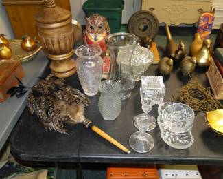 A fancy feather duster, and decorative pieces too