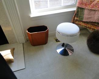 Really nice stool, and a very unique wastepaper basket too
