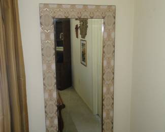 Tall framed rectangular mirror
