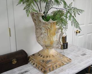 Large vase with faux florals