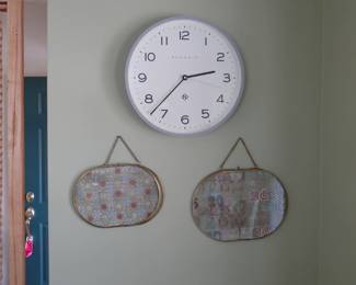 A clock, and some wonderful homemade art pieces