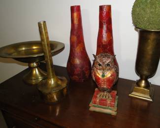 Tall vases and a very wise owl