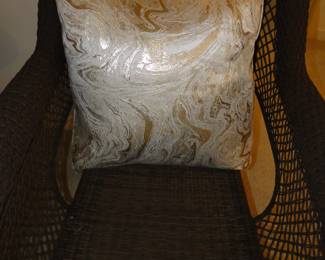 Colorful decorative pillow with the tags still on them