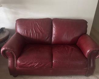 Leather love seat