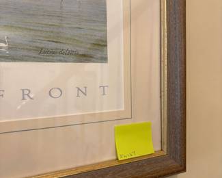 R21 - $30. Saint Michaels Waterfront. Print by Lucia deLeiris. Frame it measures 31" wide x 16" tall. 