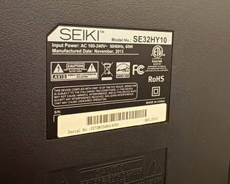 R72 - $20. Seiki 32" TV from 2013. 