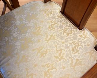 R1 - $850. Excellent Condition - you will not find a set in better condition! Rosewood Dining Table with 8 Chairs. Measures 42" wide x 60" long with NO leaves. Includes 2 that are 17.75" each. 6 Side Chairs are 17.75" wide x 18" deep x 42" tall. 2 Arm Chairs are 21.75" wide x 20" deep x 42" tall.  Floor to seat of chairs is 16.75". Very comfortable chairs!