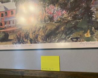 R20 - $85. Amy Evans "Salt Kettle View, Bermuda" signed print.  #440/1000. Measures 31.5" wide x 26" tall framed. 