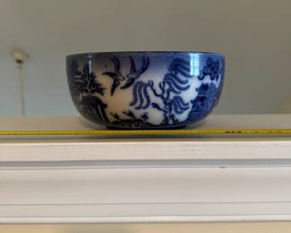 R82 - $40. Doulton Burslem England Willow. 7" bowl. Very good antique condition. 