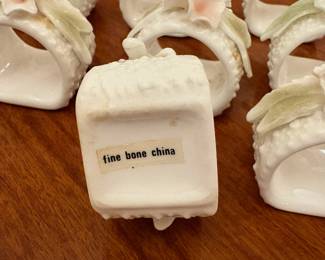 R76 - $10. Set of Bone China Napkin Rings. 