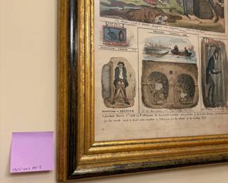 R108 - $100. The Looking Glass No. 3. Framed Antique English Comic.  Published March 1, 1830 by R. McLeanFramed it measures 13.5" x 19". One Sheet - not the whole magazine. 