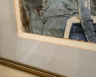 R27 - $125. Original Watercolor by Rolf Parker. "The Nova Venture, Whitby Harbour". Framed it measures 17.25" x 21.25". 